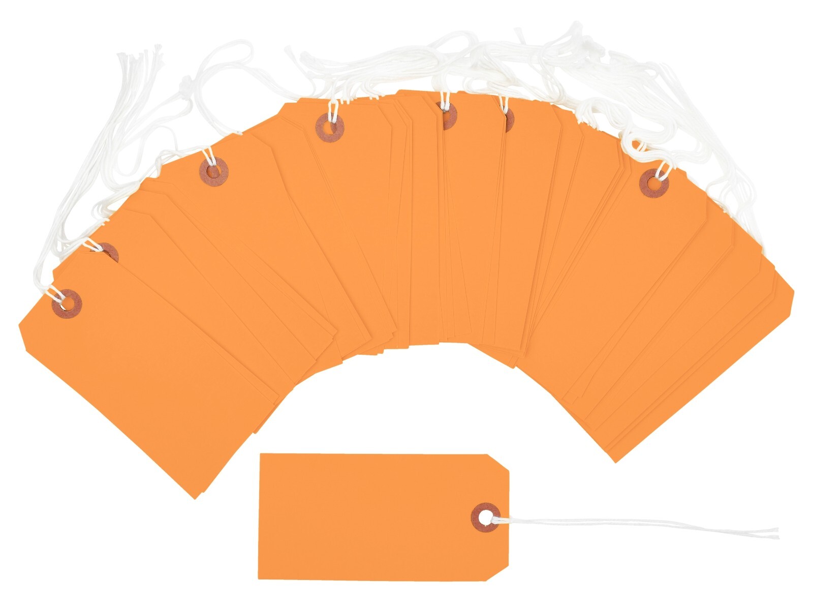 100 Orange Tags 4 3/4″ x 2 3/8″ Size 5 Inventory Shipping Hang Tag with String