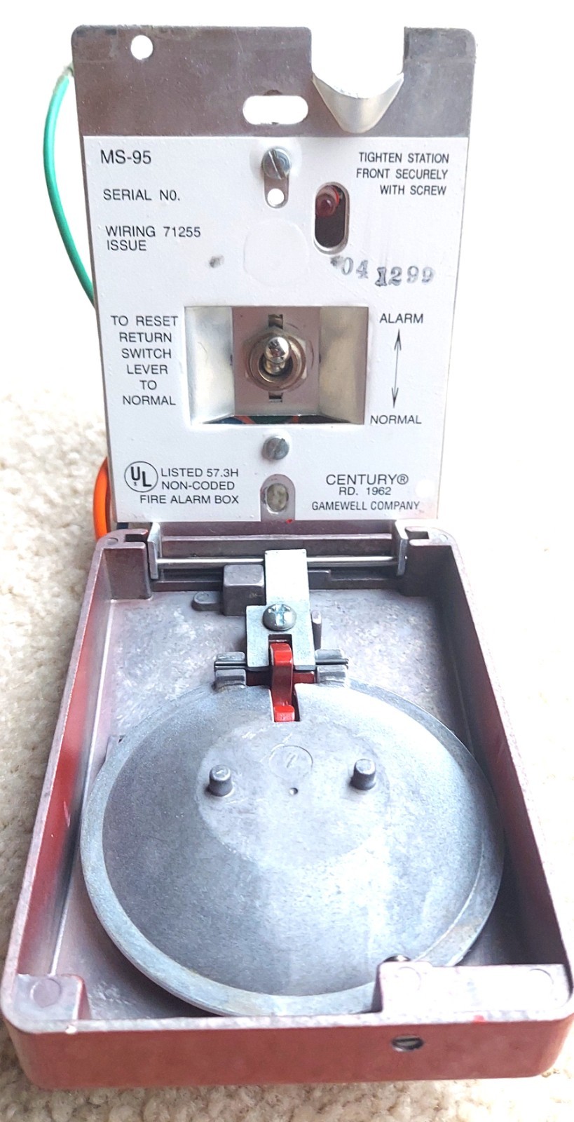 Gamewell FCI MS-95 FIRE ALARM PULL STATION