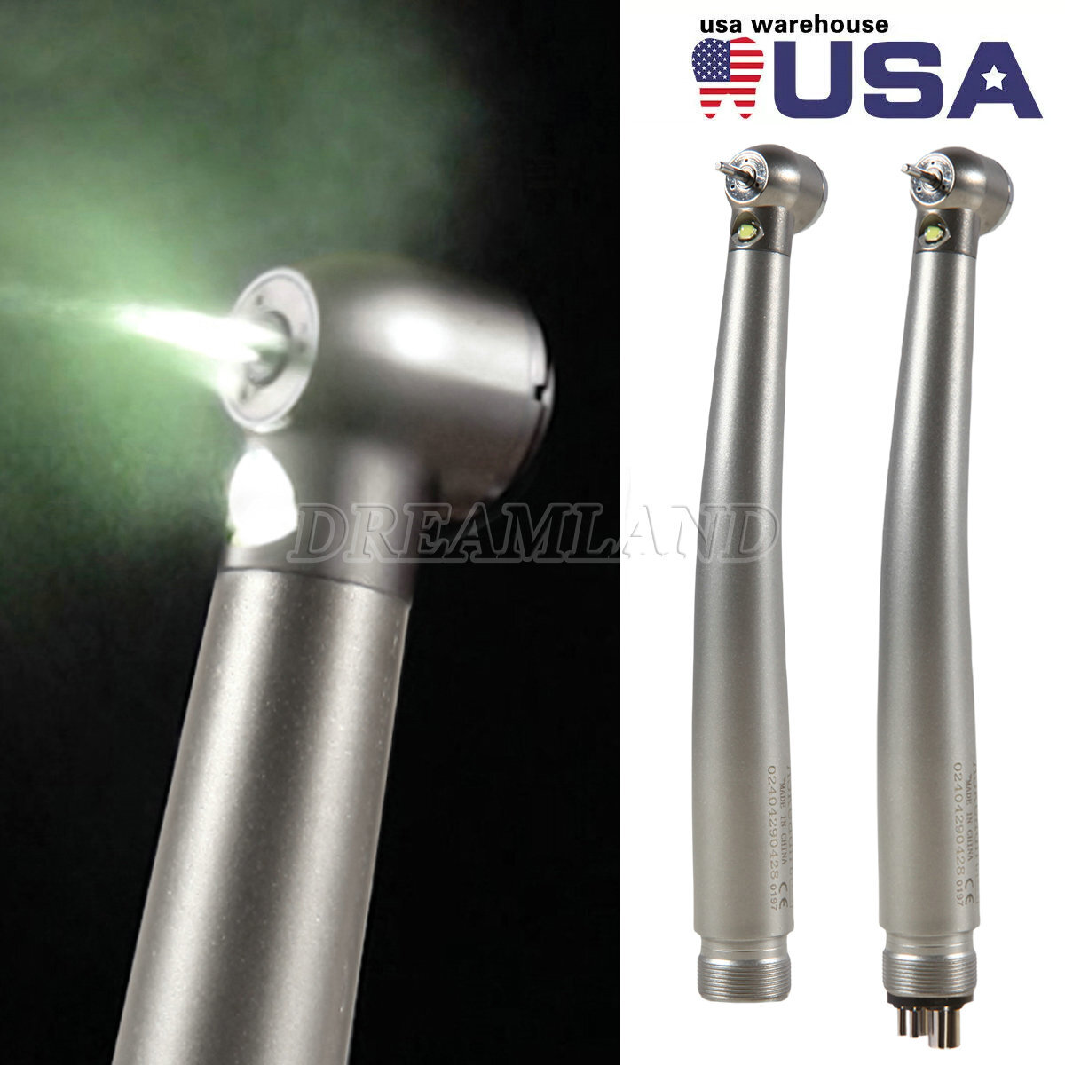 Pieza de mano LED turbina alta velocidad fibra óptica dental estilo NSK 2/4 Hole