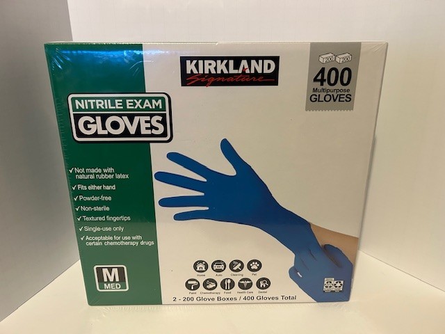 Kirkland Signature Nitrile Exam Gloves – MEDIUM Size (400 Pieces) – SEALED