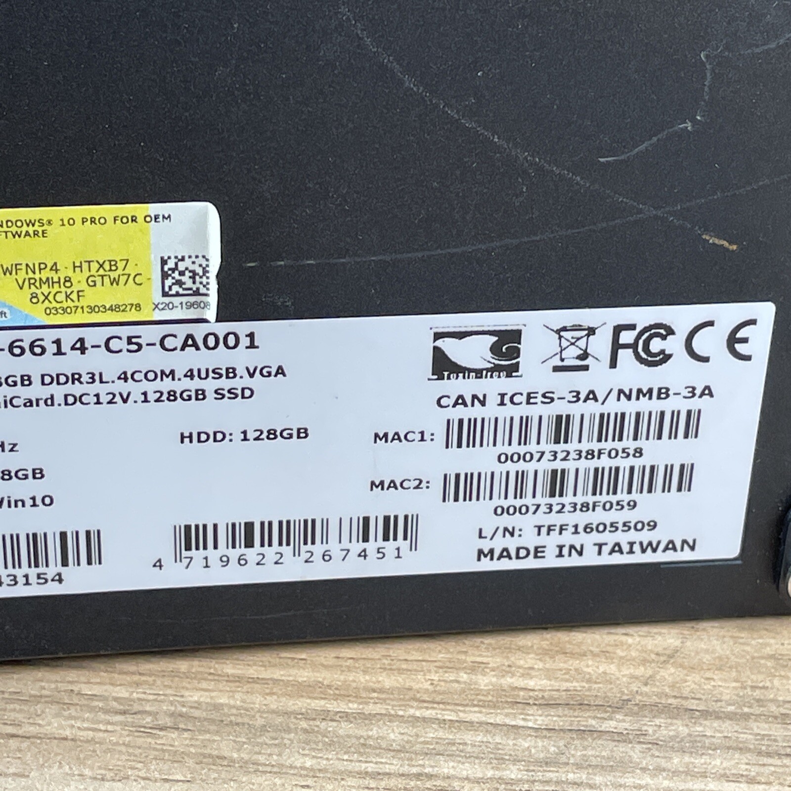 Aaeon Boxer-6616 Fanless Embedded Box PC HDD:128GB Windows 10 Pro