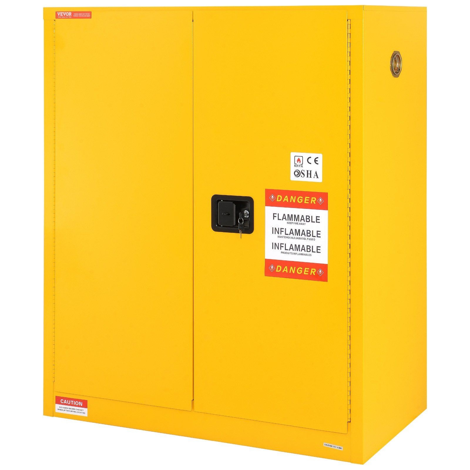 30gal Explosive Liquid Cabinet 43.1×18.1×50.1in Anti-Static Grounding Design