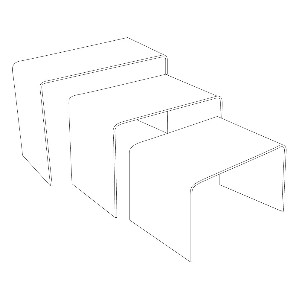 3 Piece Set Small Clear Acrylic Riser Display Shelf Stand Organizer