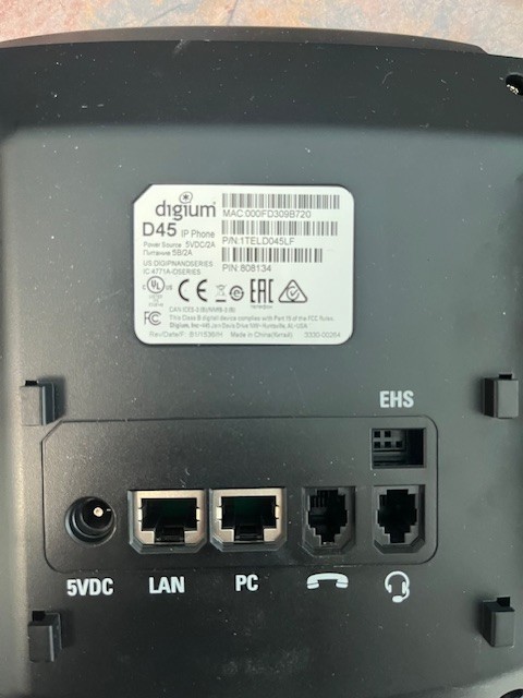 USED Digium D45 VoIP 2-Line SIP IP Phone with HD-Voice, Backlit Display, POE