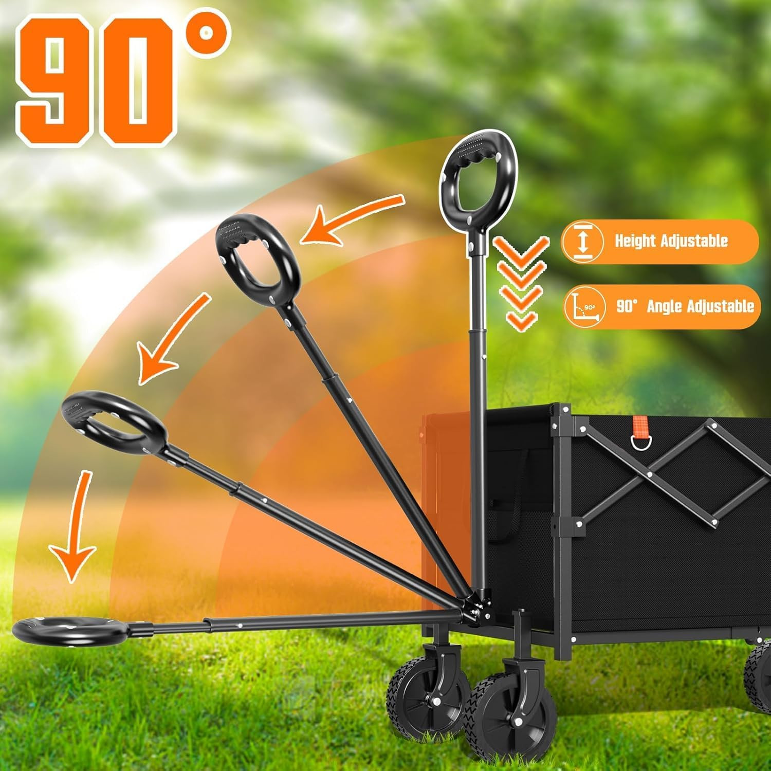 Wagons Carts Foldable, Lightweight Portable Utility Shopping Cart with Wheels,