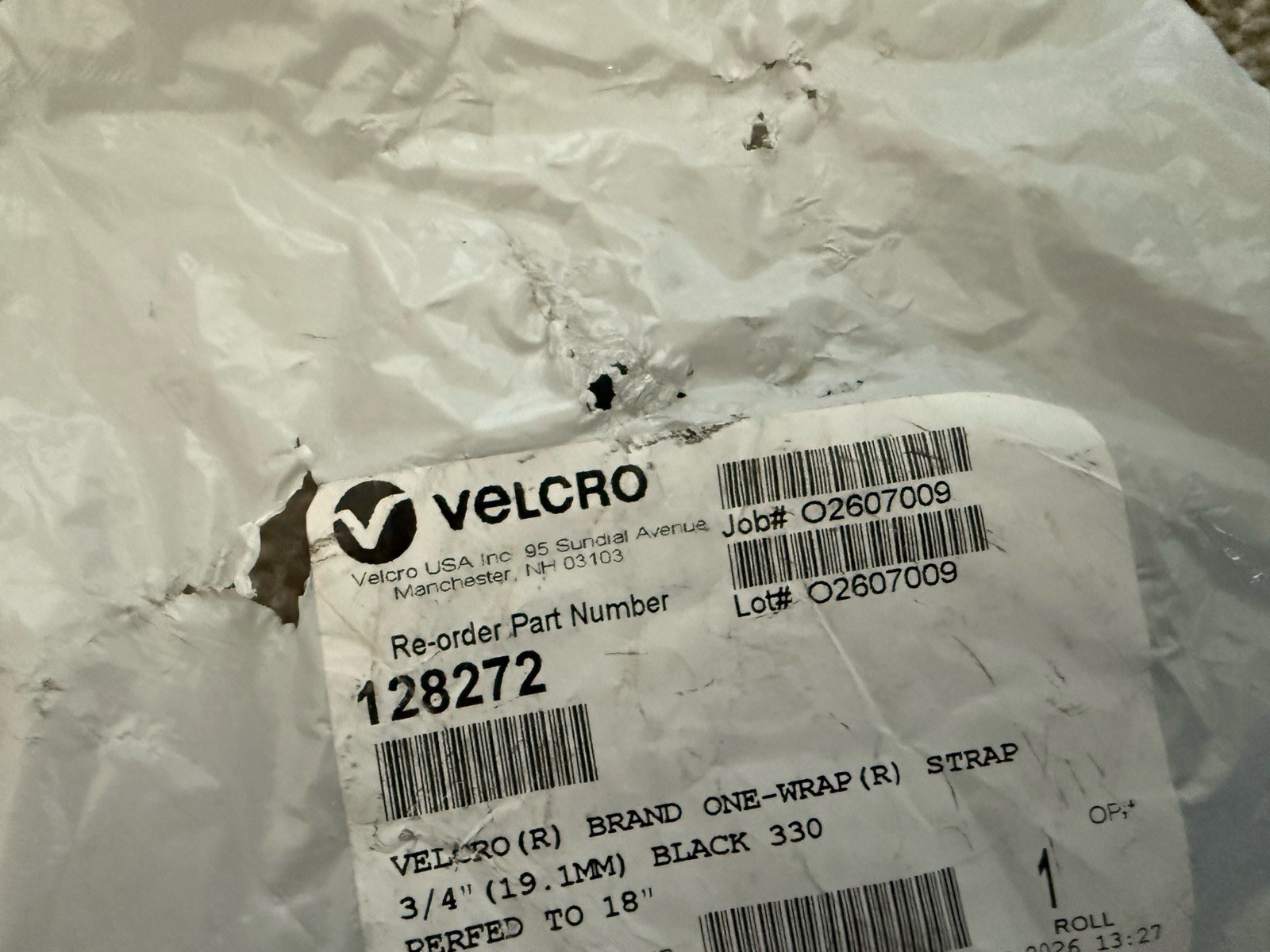 Velcro Brand One-Wrap Strap 3/4″ x 18″ Hook & Loop Cable Ties Black 25 Roll NEW