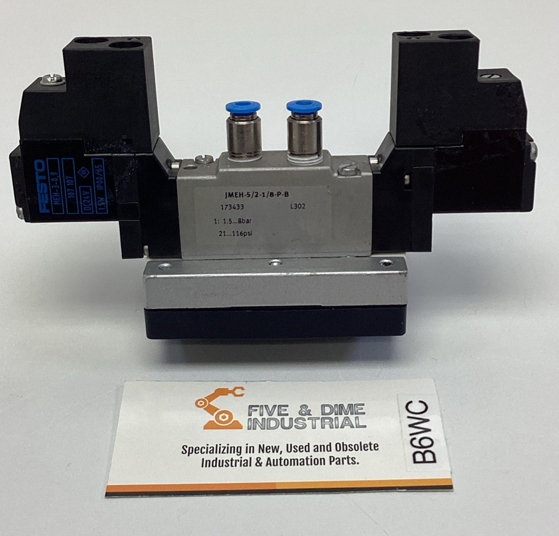 Festo JMEH-5/2-1/8-P-B 2-Way Solenoid Valve 173433, 24VDC