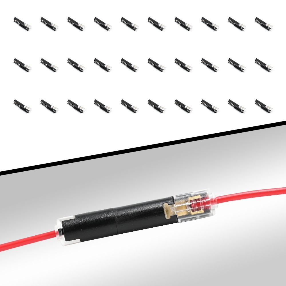 30pcs Double-Wire Plug-in Connector, Cable Clamp with Locking Buckle, AWG 18-22