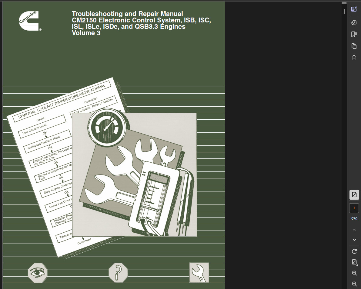 CUMMINS ENGINE ISB SERIES ISB5.9 MAINTENANCE REPAIR SERVICE MANUAL PDF ON USB