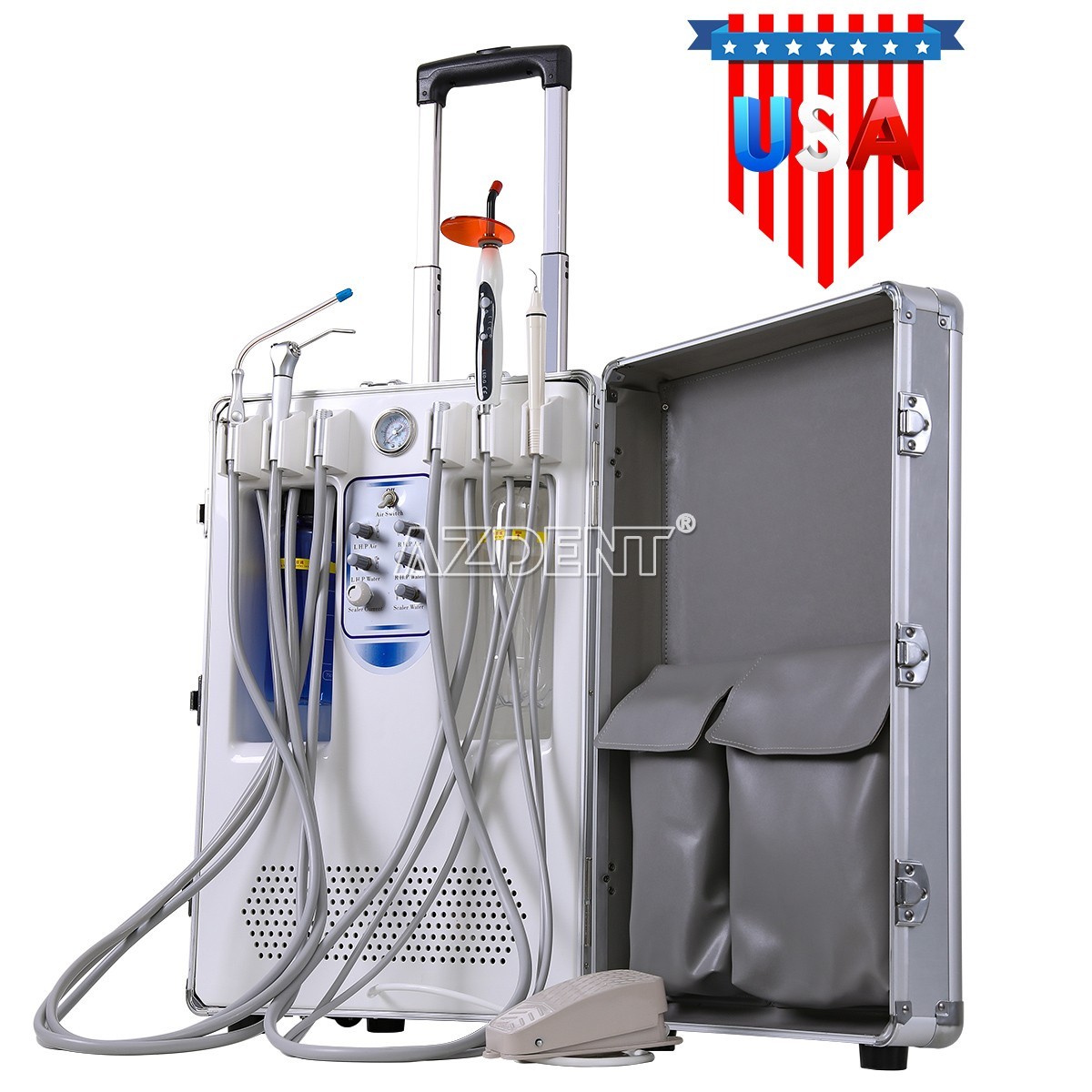 Dental Mobile Delivery Unit with Air Compressor/Suction System/Ultrasonic Scaler