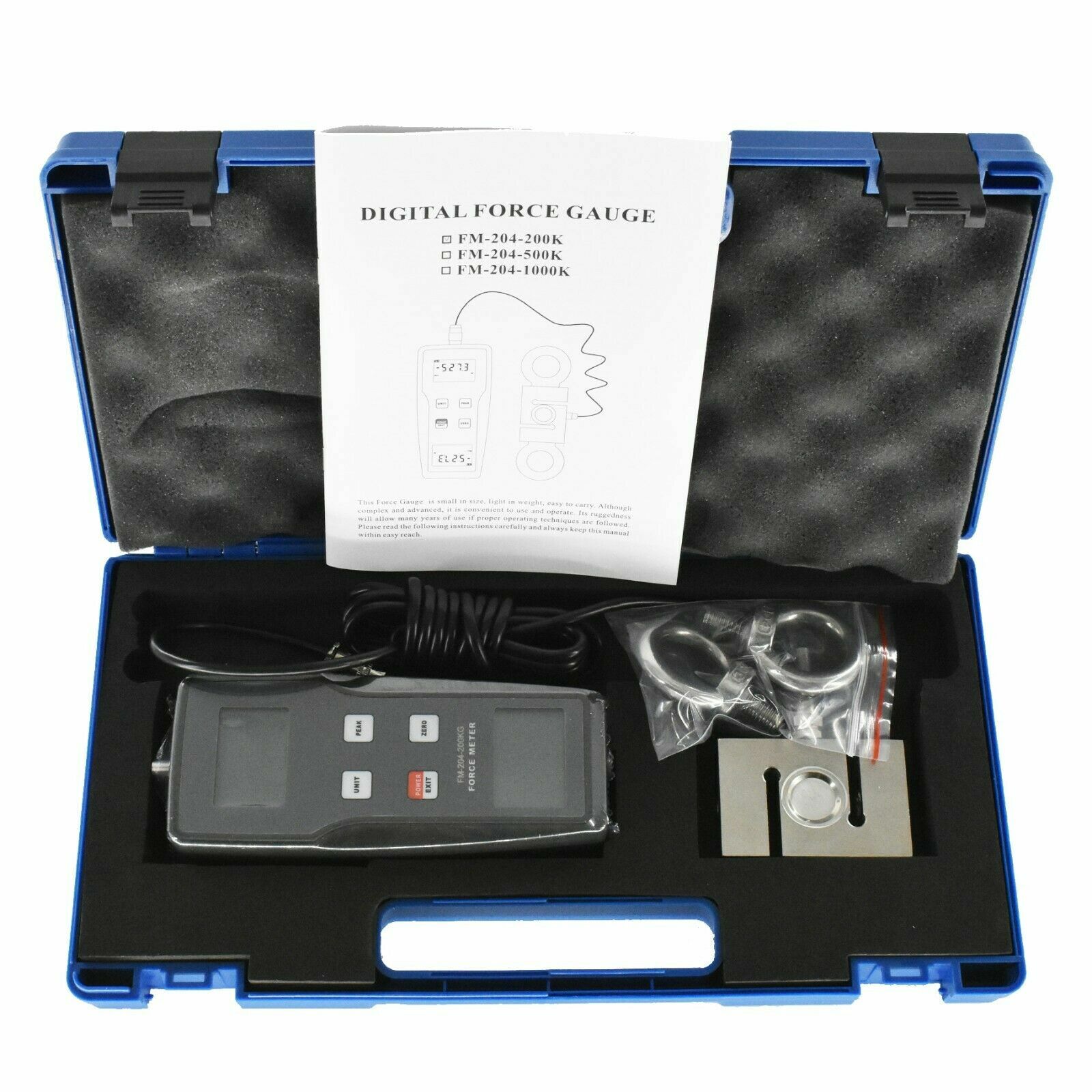 Digital Force Gauge Push Pull Force Meter With External Sensor ±200kgf ±1960N