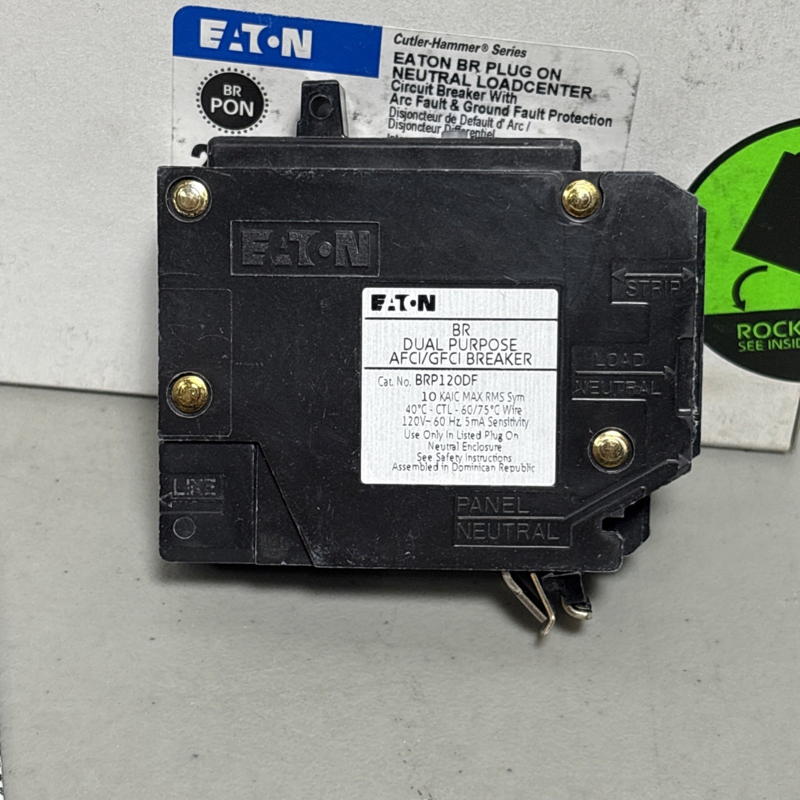 EATON BRP120DF 20 Amp Single Pole Dual Purpose AFCI/CFCI Breaker – New in Box