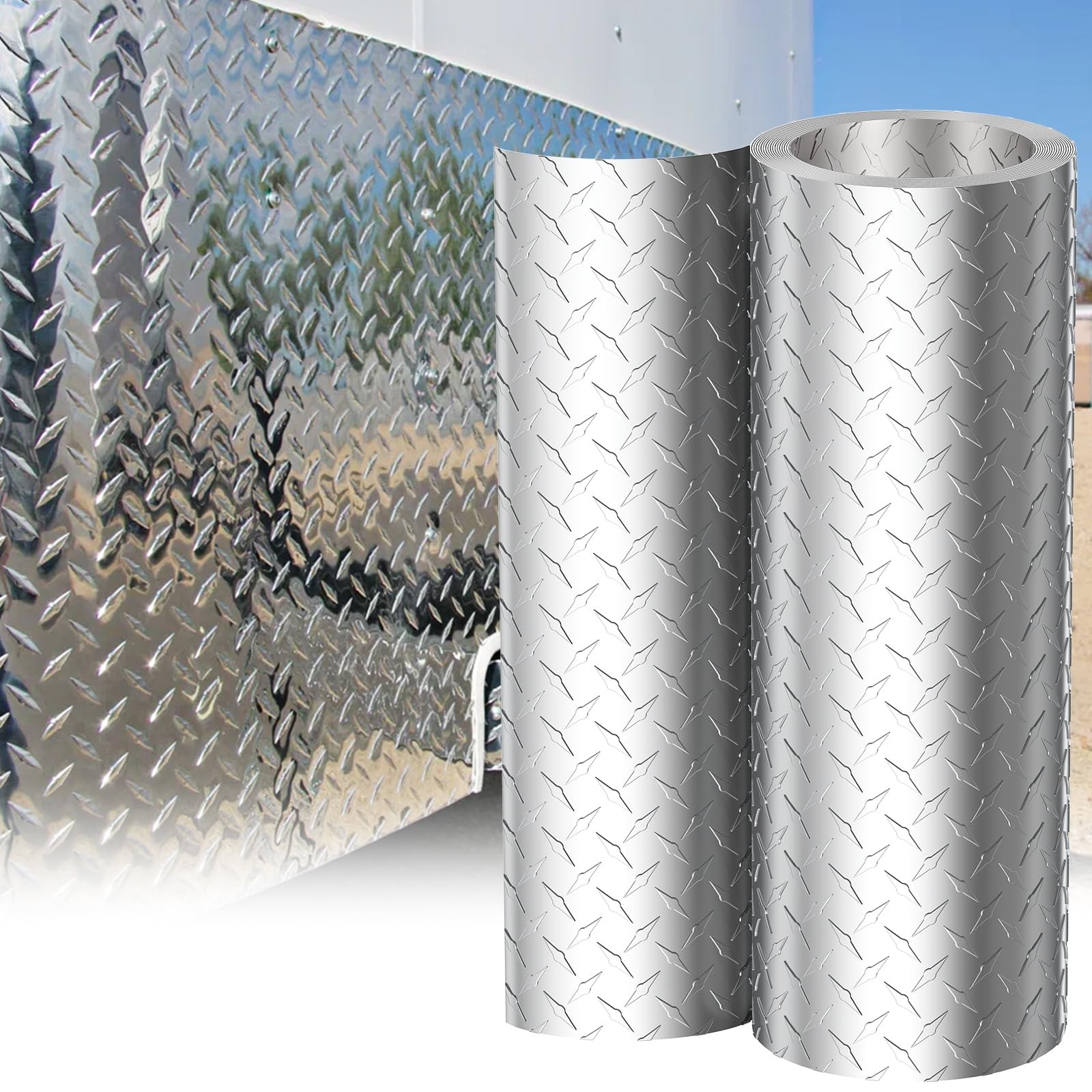 Aluminum Diamond Plate Sheet Metal 120×24 Mill Finish Tread Texture Panel Easy