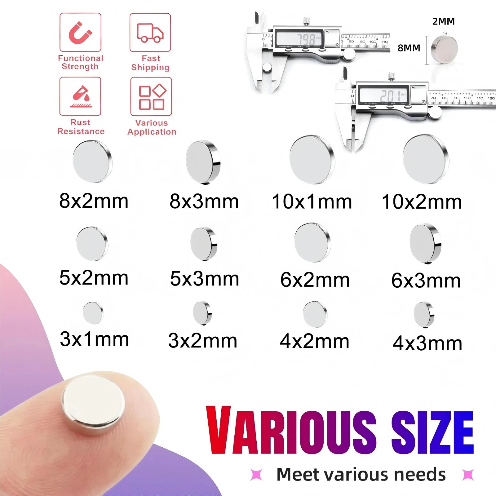 50x Strong Neodymium Round Magnets Fridge DIY Office Craft Small Disc Magnets