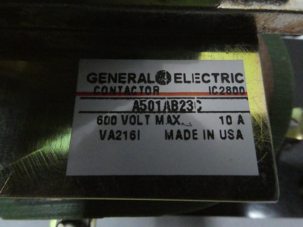 General Electric Ge A501AB23C Dc Contactor 115/120v-dc 600v-dc 10a Amp