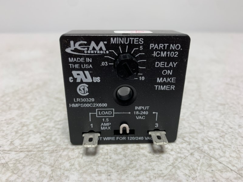 ICM Controls ICM102 Delay Timer 1.5A 18-240VAC .03-10 Min
