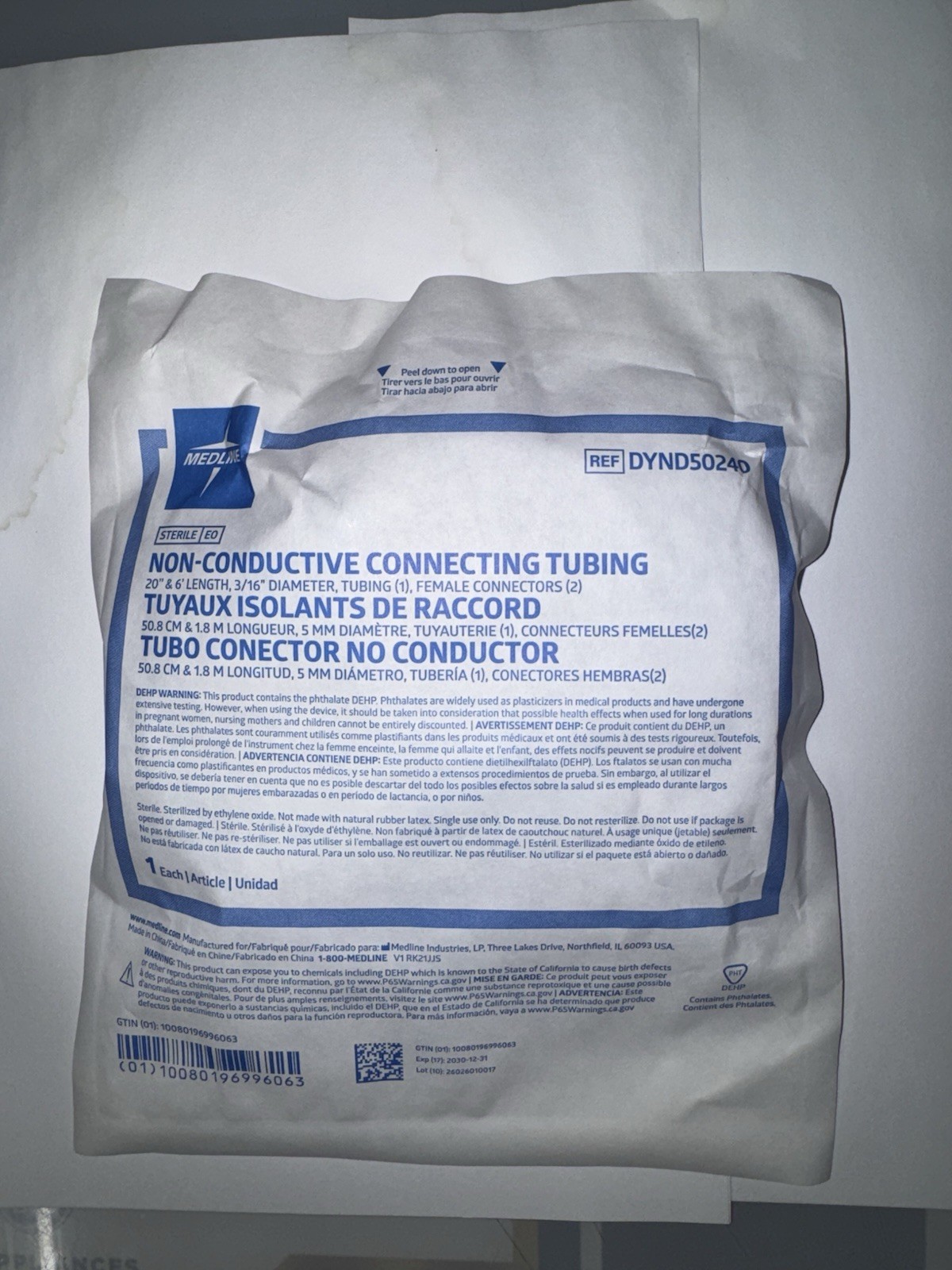 Medline Suction Tubing. Pack Of 50