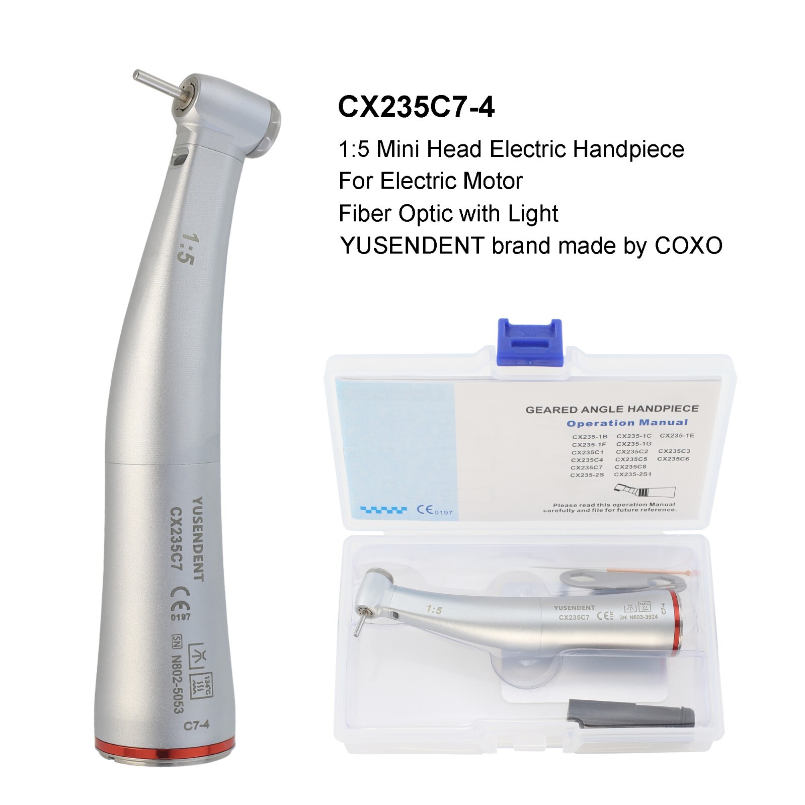 COXO C PUMA Electric Motor Dental 1:5 Handpiece 45 Degree Surgical Contra Angle
