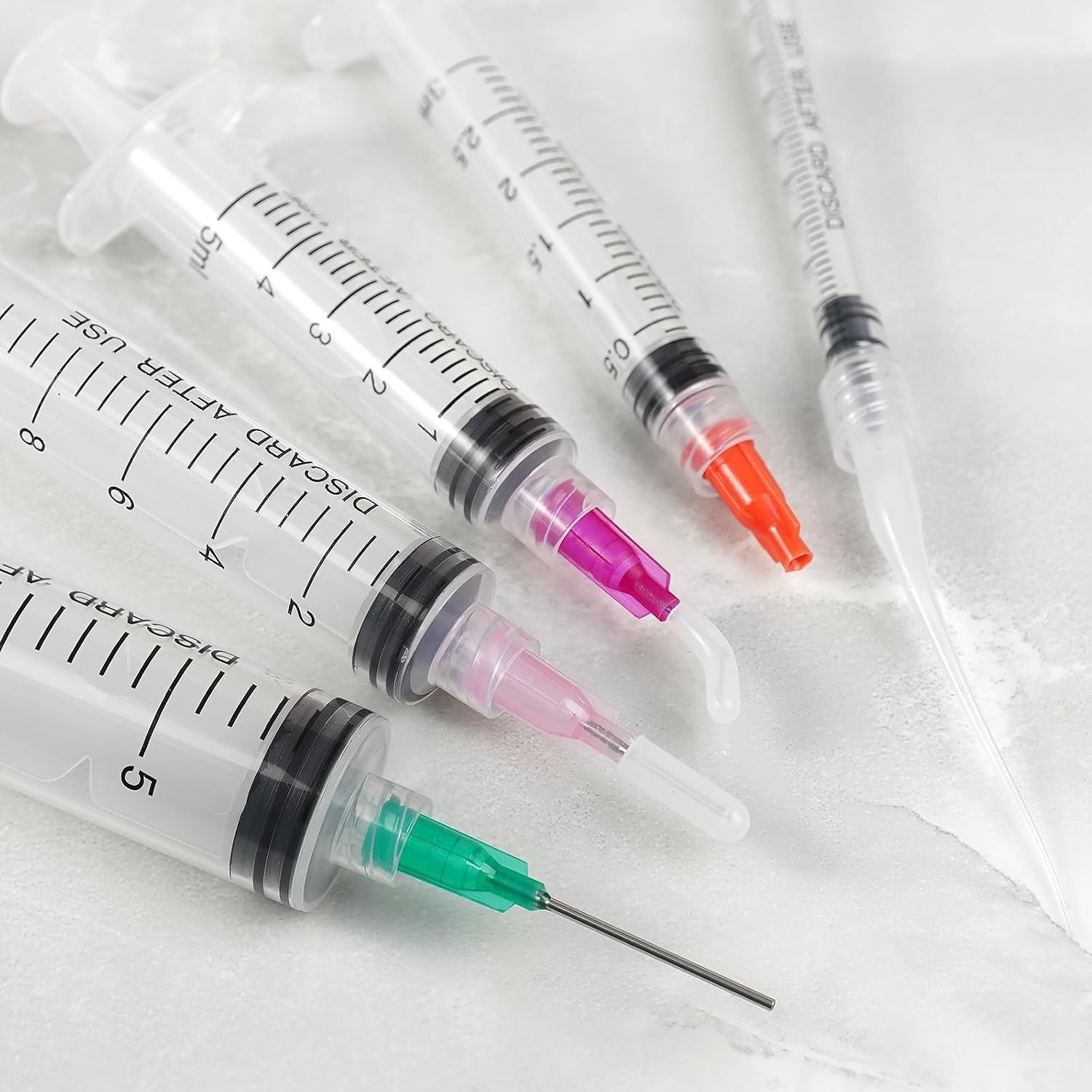 Glue Applicator Syringe with Blunt Tip Needle and Cap, for Liquid, Glue, Ink,