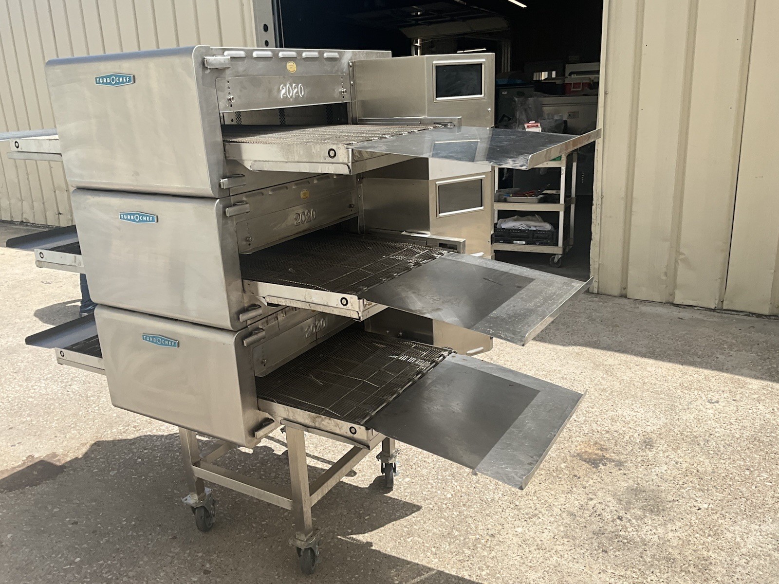 2025 TurboChef HHC2020 High Speed Conveyor Triple Stack Pizza Oven with stand B