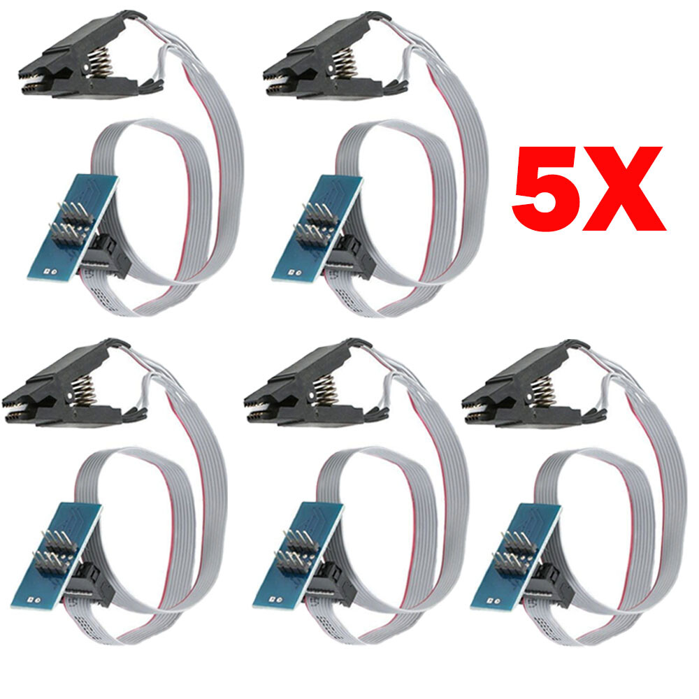 5pack SOIC8 SOP8 Flash Chip IC Test Clip Socket Adapter BIOS/24/25/93 Programmer