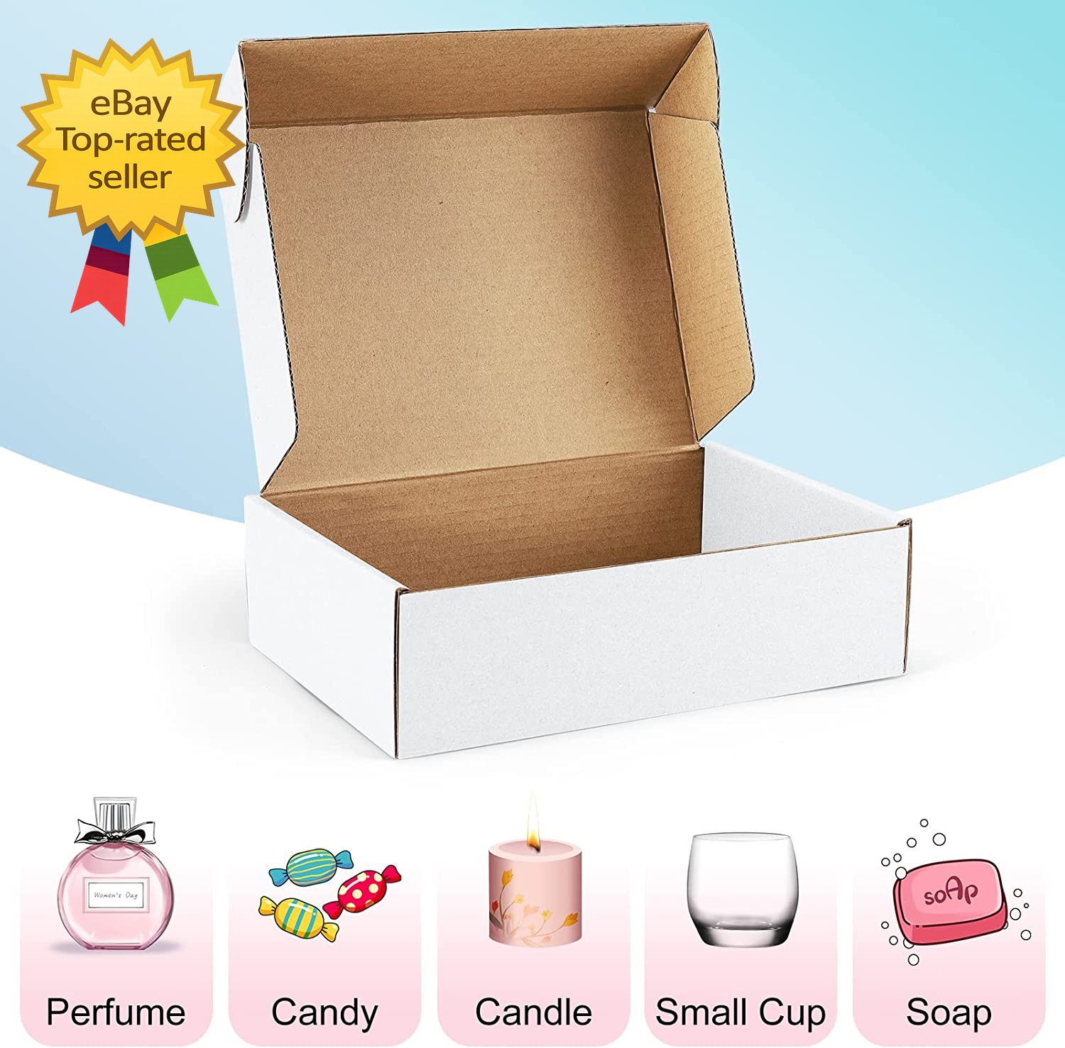 Shipping Boxes 7X5X2 Inches White Small Mailing Boxes 25 Pack Cardboard Corrugat