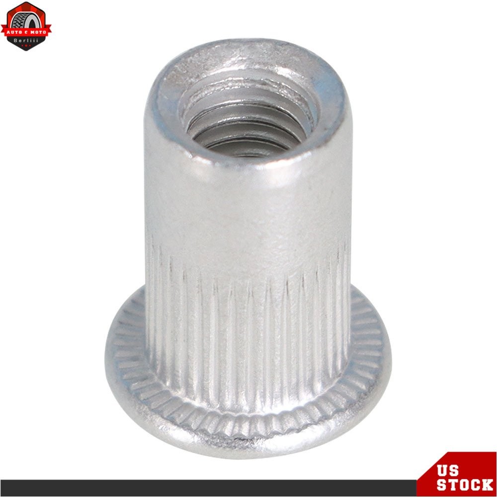 Aluminum Rivet Nut rivnut Insert Nut Pack Of 100 M6 6mm Flat Head NEW