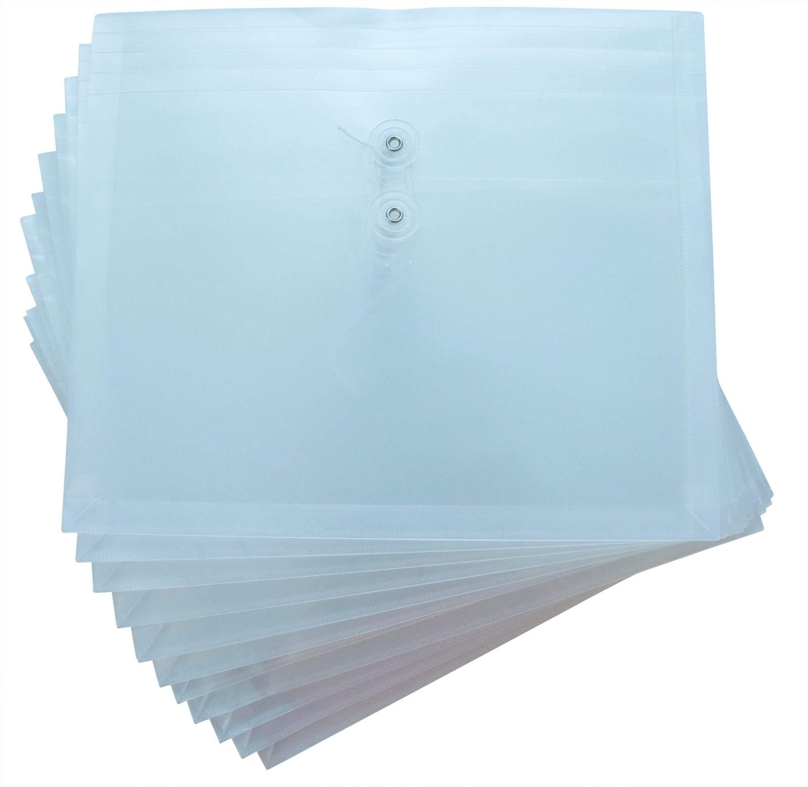 School Smart Expanding Poly String Envelopes, Letter 8 x 10 Inches, Clear