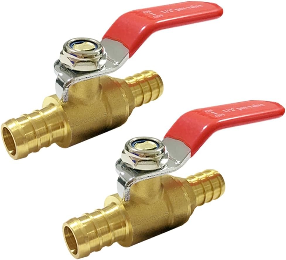 5/8 Inch Brass PEX Ball Valve 2-Way Shut Off Valve Fittings 2PCS