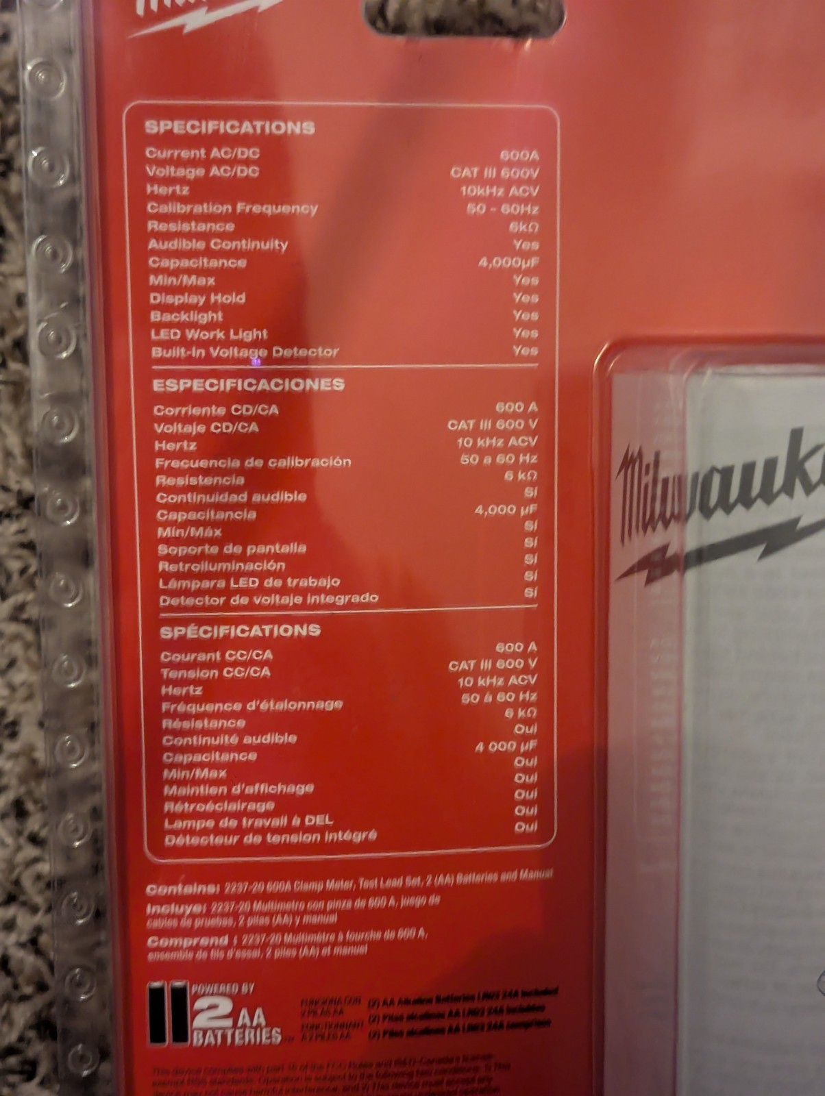 Milwaukee 2237-20 600 Amp AC/DC Digital Clamp Meter