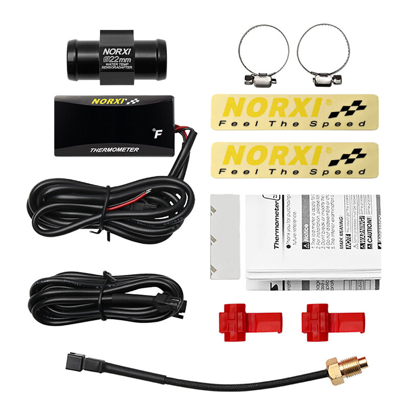 Motorcycle Water Temperature Gauge 32~248°F NORXI Fahrenheit Meter+22mm Sensor