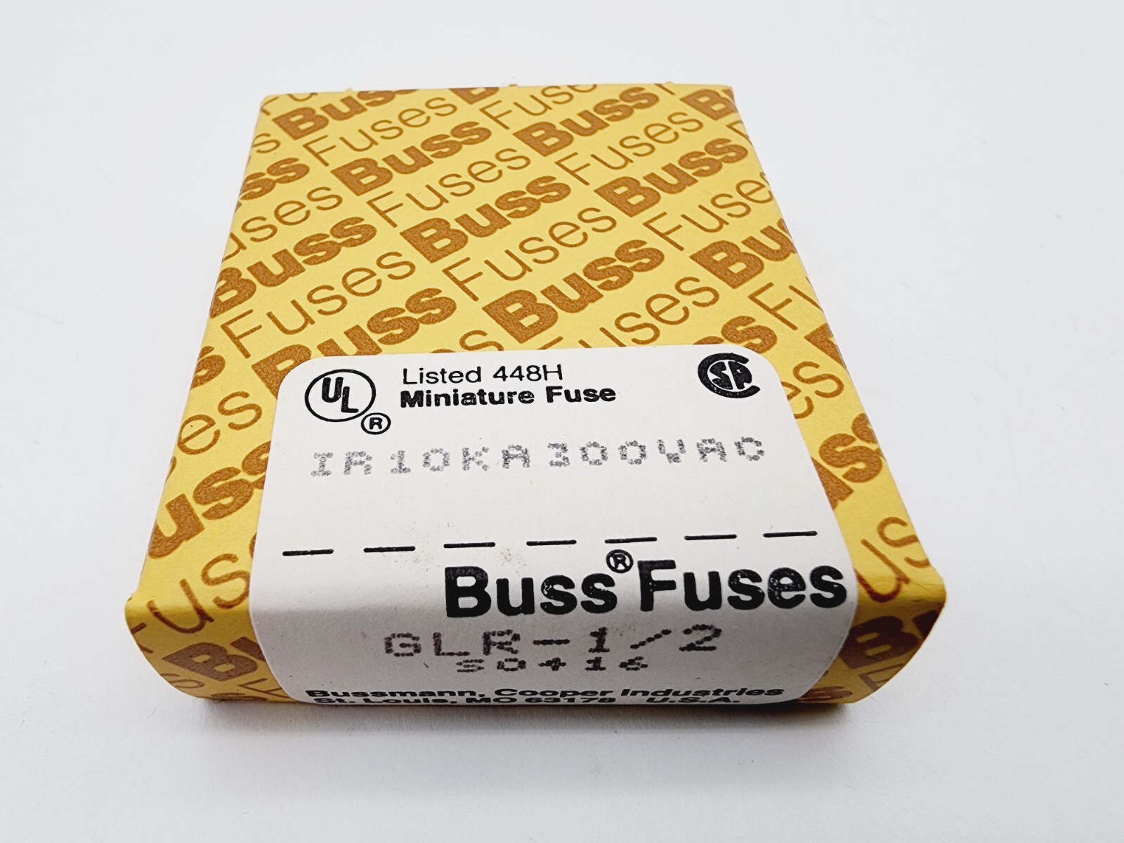 Bussmann GLR-1/2 Fast Acting Non-Rejecting Miniature Fuse 1/2A 300V – Lot of 5