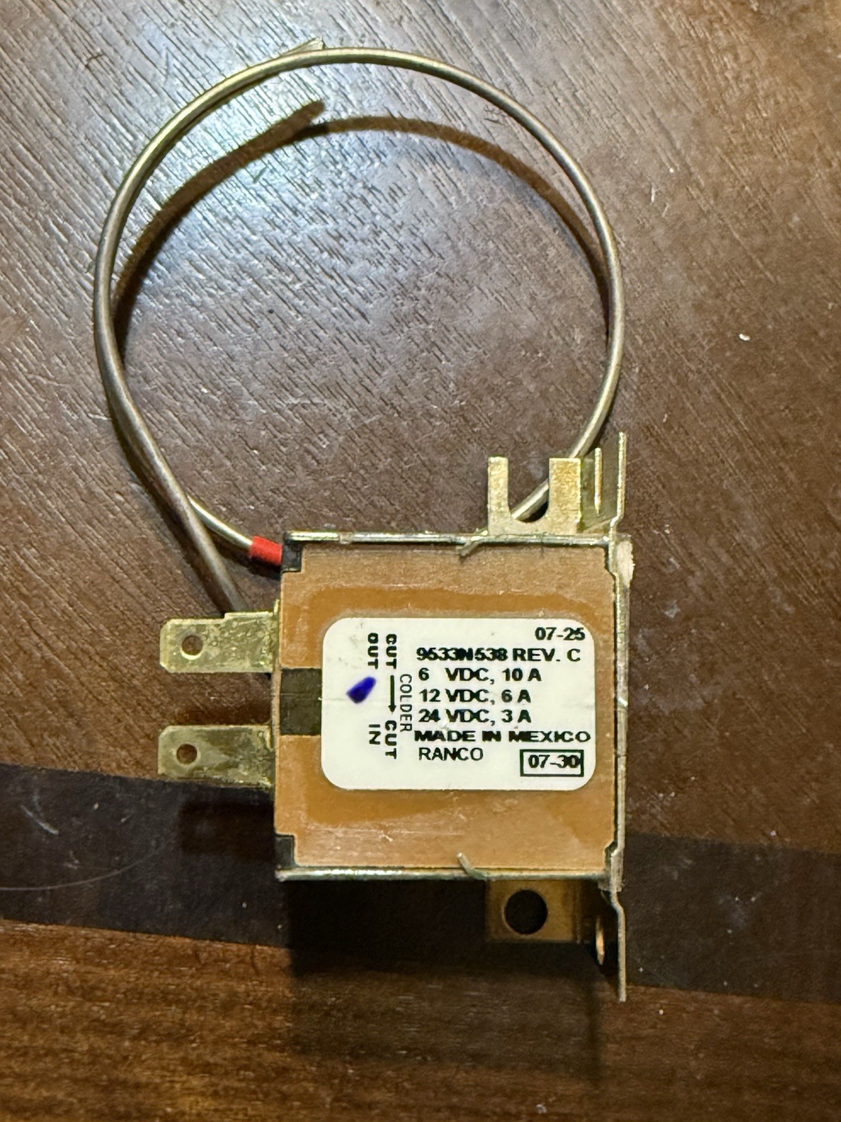NEW RANCO THERMOSTAT 6-24VDC 10A 6A 3A 9533N538