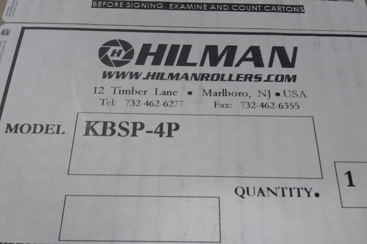 Hilman Rollers KBSP-4P 4 Ton Load Capacity 2-7/8 In Roller Dia Bull Dolly Kit
