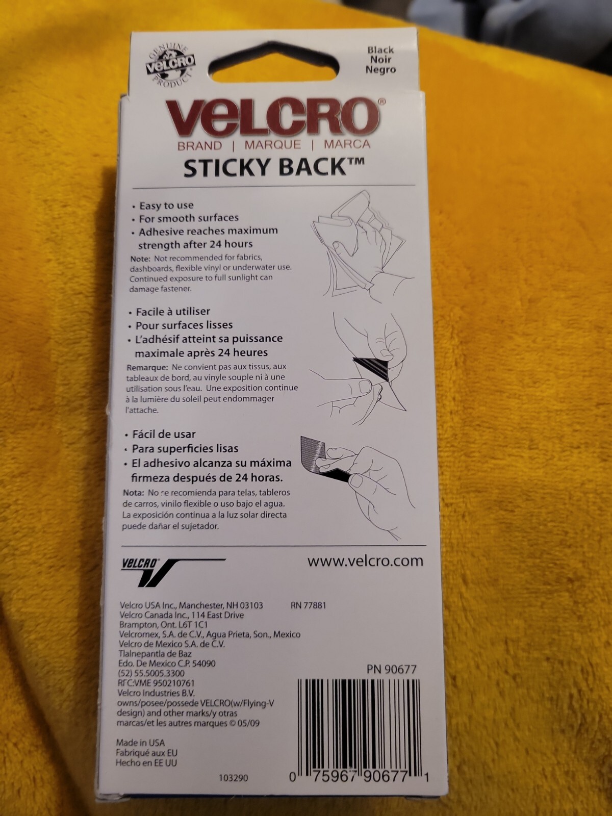 New Velcro Brand Sticky Back Black Tape For Everyday Use – 3/4″ x 5 ft