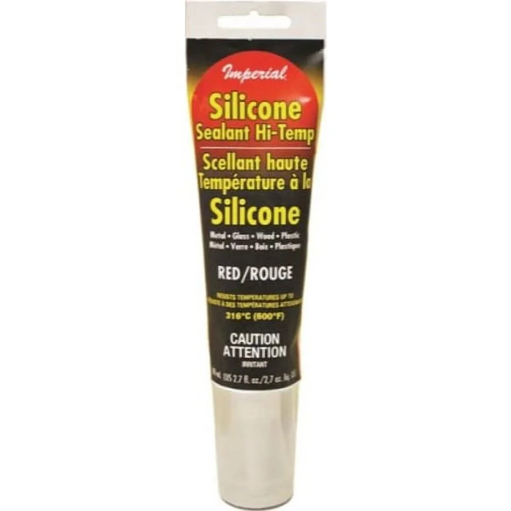 Imperial KK0321 Silicone Sealant, Paste, Red, 2.7 oz Tube