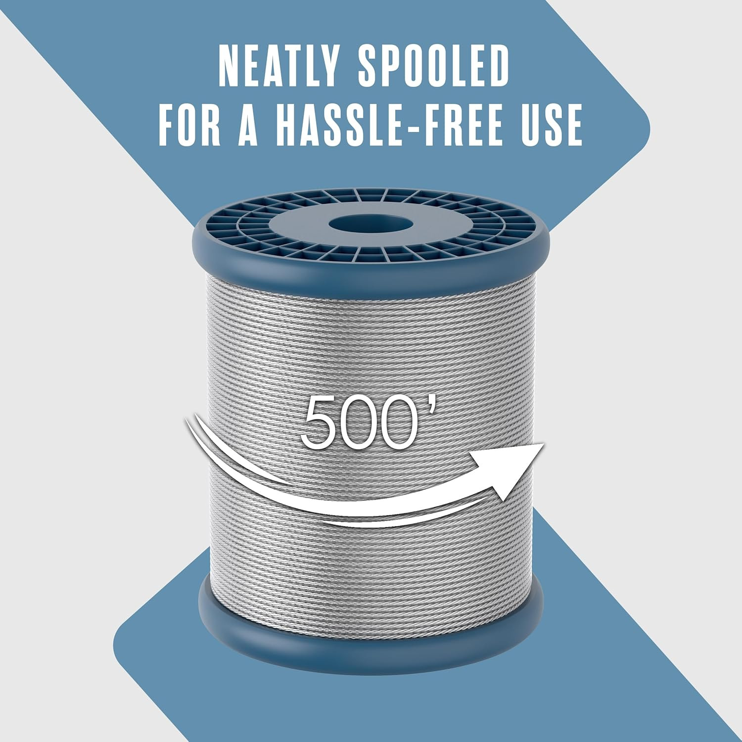 Wire Vinyl Coated 500 Feet, Braided Stainless Steel Cable Plastic