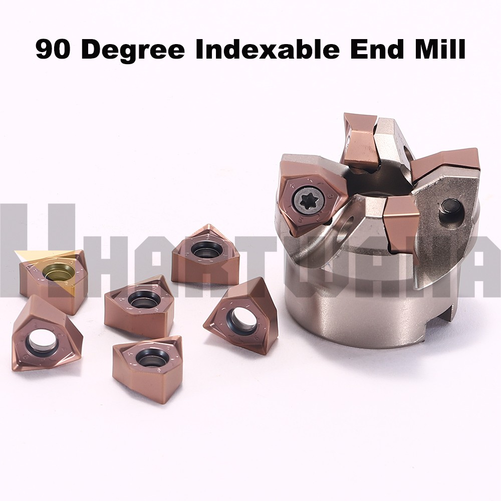50mm Face Shell Mill 90 Degree 5 Flutes Double-Sided Milling Inserts WNMU080608