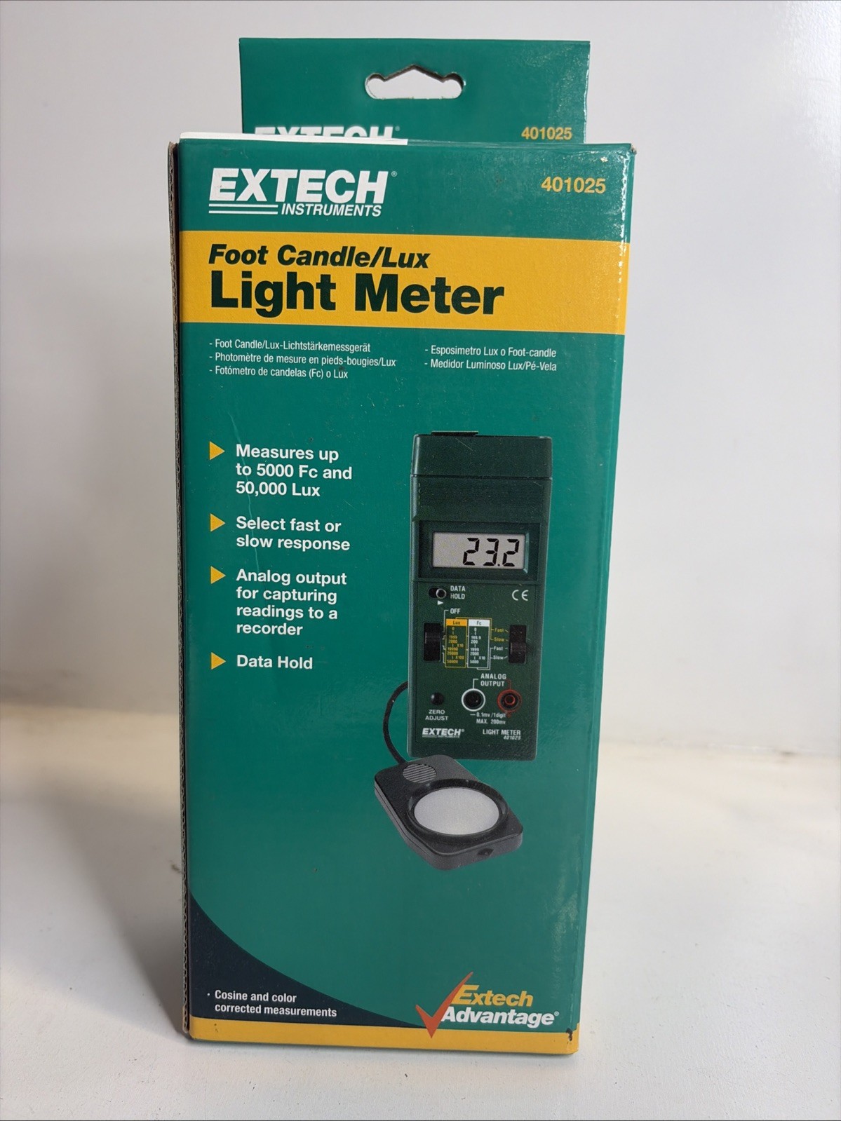 Extech 401025: Light Meter, Foot Candle/Lux Meter