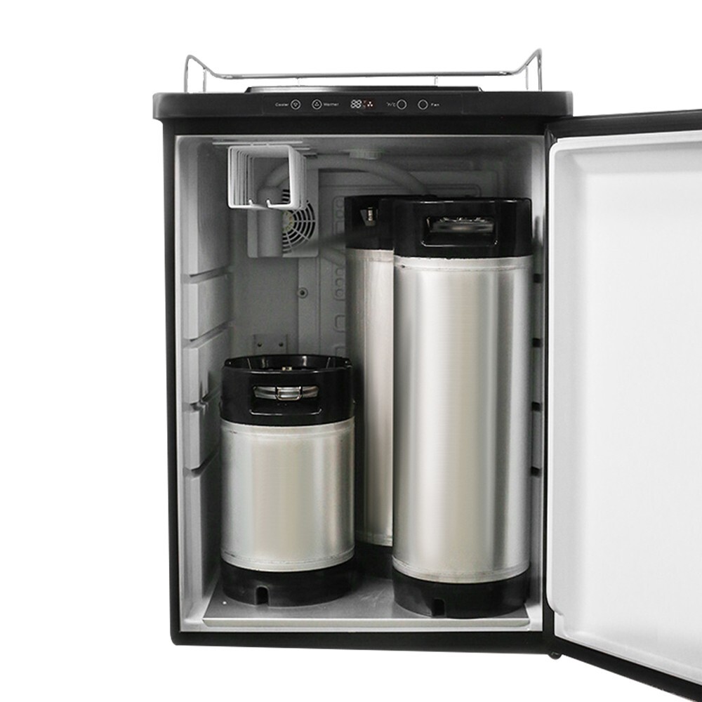 4 Keg Capacity beer dispenser-Double Tap Stainless Steel Kegerator Homebrewers