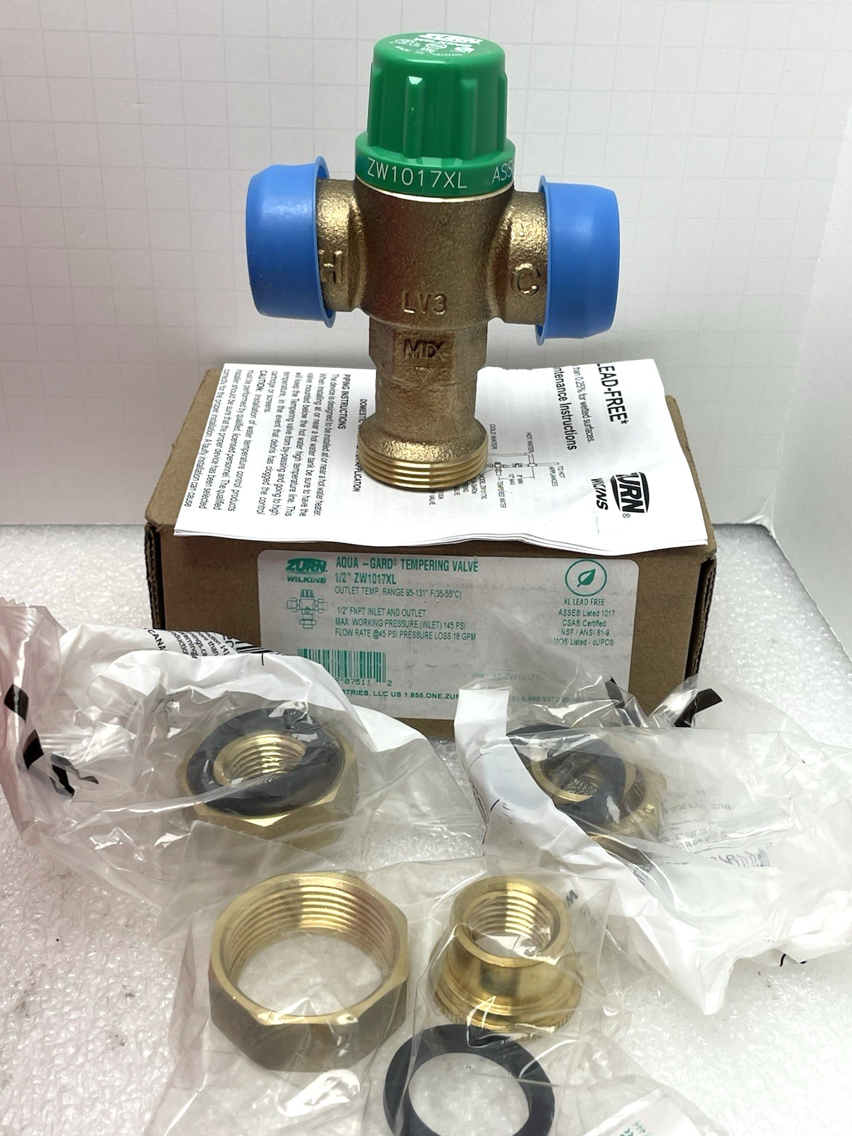 ZURN WILKINS ZW1017XL AQUA-GARD 1/2″ THERMOSTATIC MIXING TEMPERING VALVE FNPT