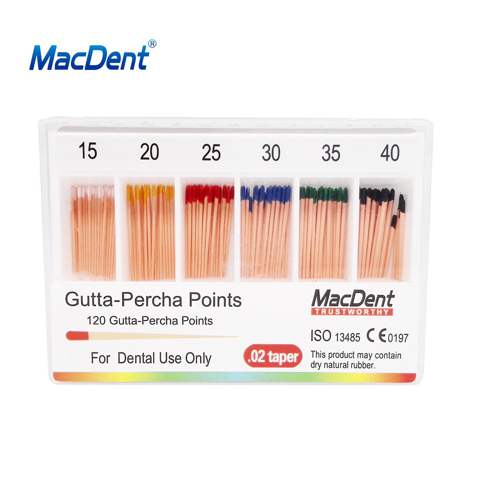 MacDent Dental Endodontic Gutta Perch & Absorbent Paper Points Taper .02/04/06