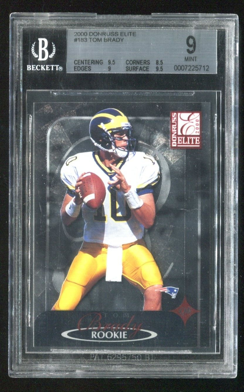 2000 Donruss Elite Tom Brady R 1072/2000 BGS 9 MINT