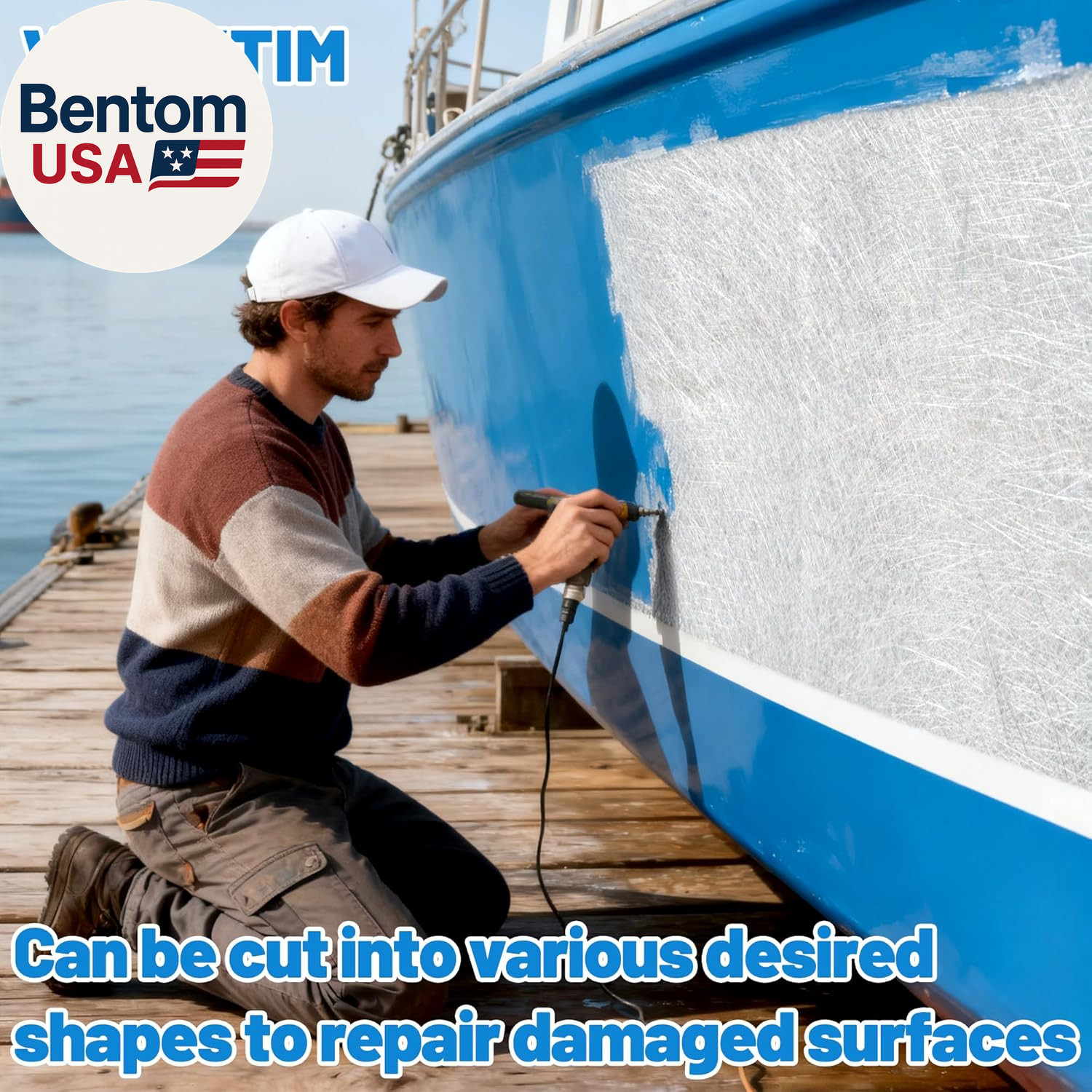 Fiberglass Mat 50 in X 30 Ft, 125 Sq. Ft Fiberglass Chopped Strand Mat Resin & E