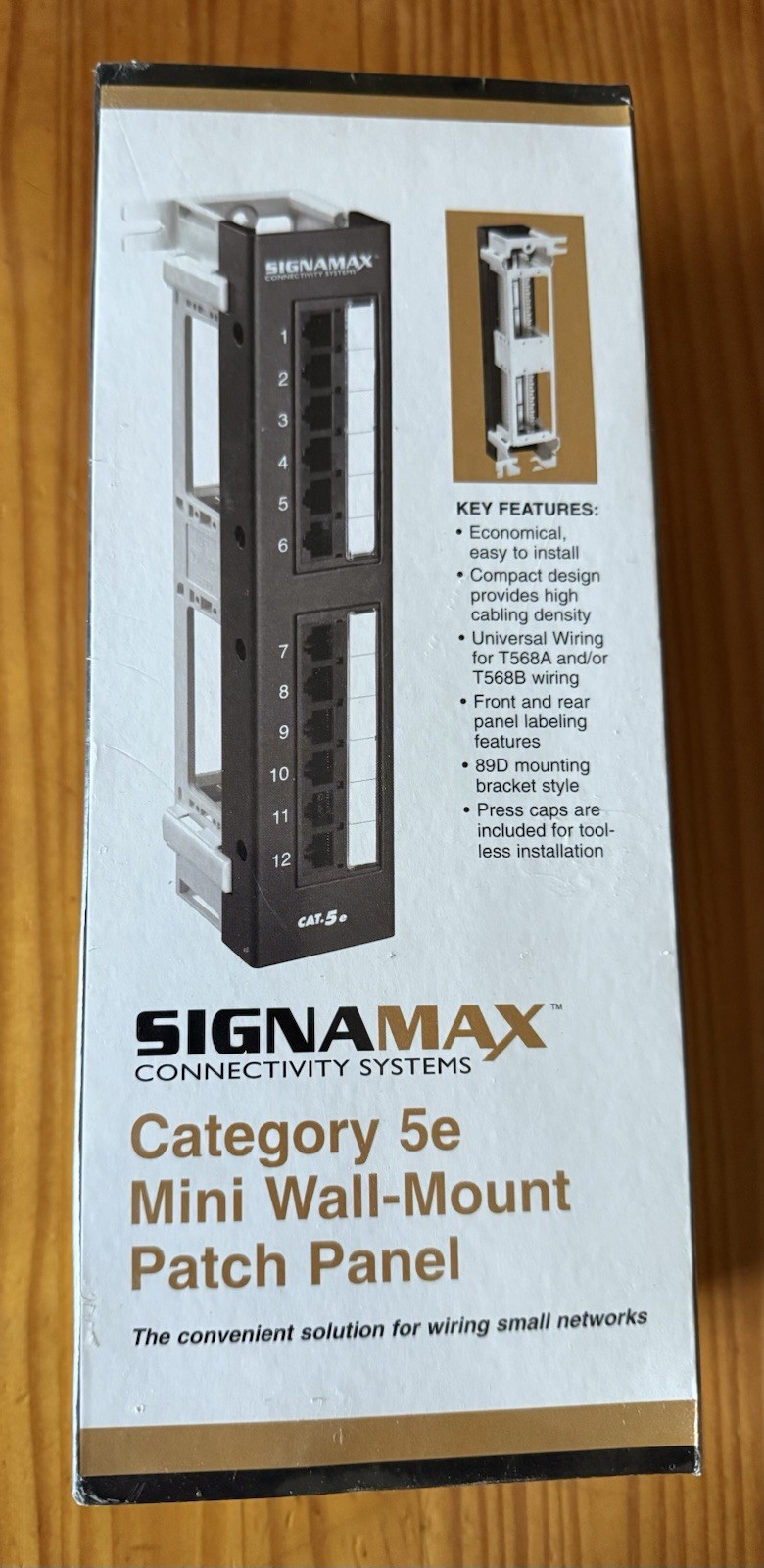 SIGNAMAX 12458M-C5E / 12458MC5E (NEW IN BOX) Mini Wall-Mount Patch Panel E3.1