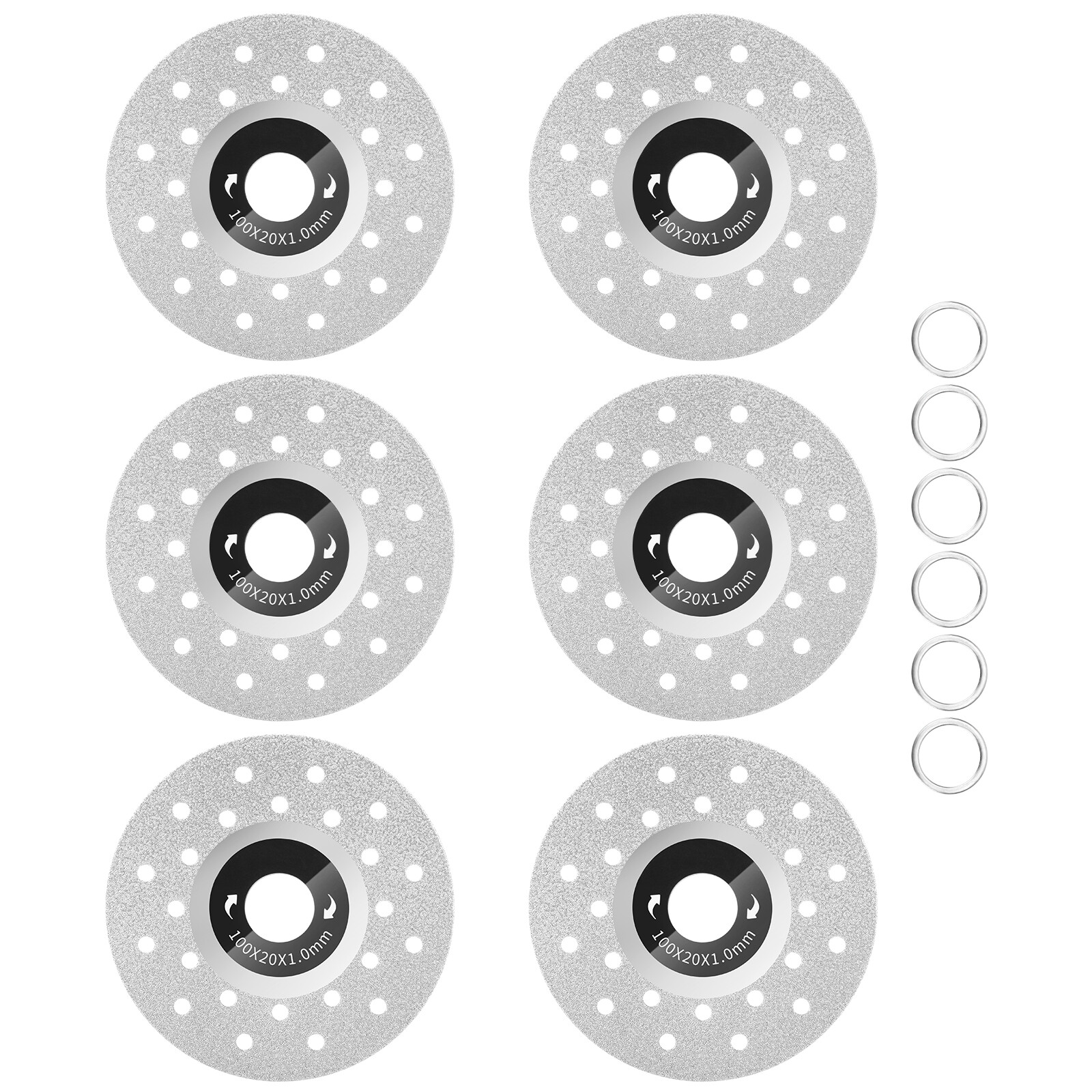 6PCS 4″ Rock Slab Grinding Disc Diamond Tile Cutting Saw Blade for Angle Grinder
