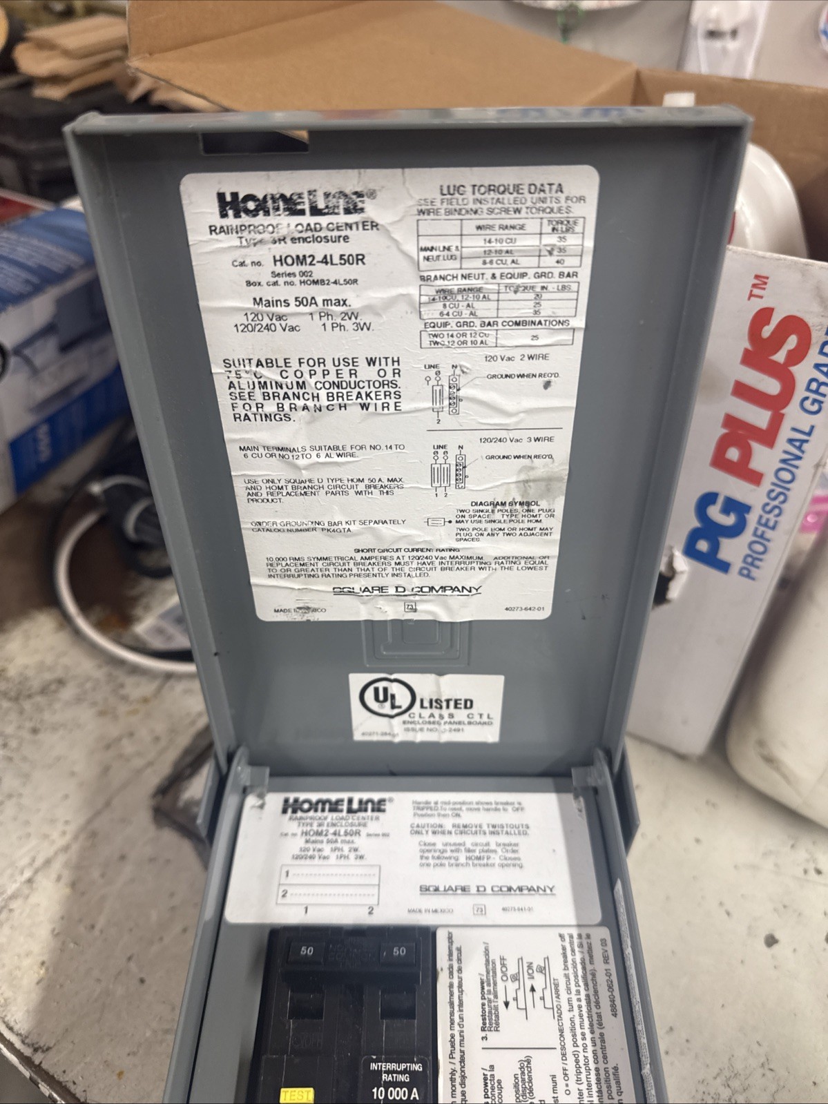 NEW SQUARE D HOMELINE 50 AMP OUTDOOR LOAD CENTER 120/240V 2 POLE GFIC HOME250SPA