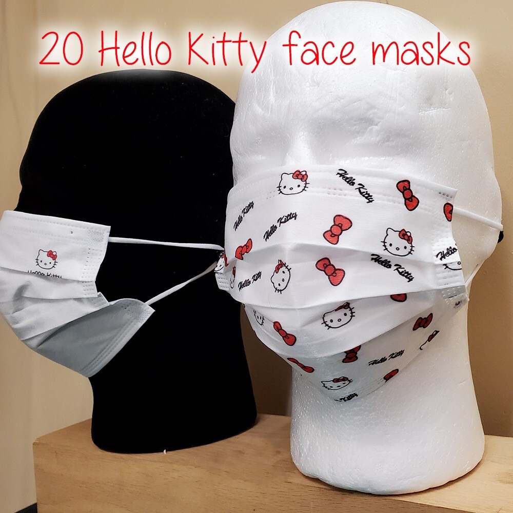 Hello Kitty face mask lot 20 pieces disposable reusable masks new sealed Sanrio