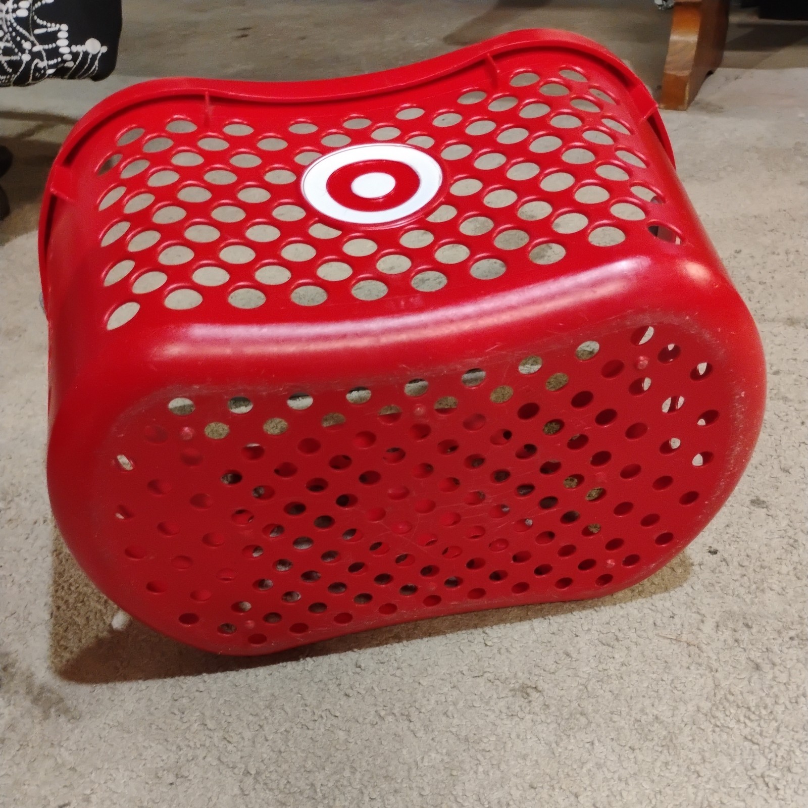 TARGET Red Shopping Basket With Logo. Gray handle and in excellent condition