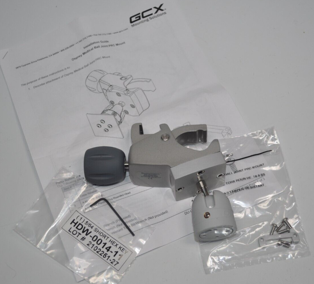 NEW GCX PRC-0001-01 Post Rail Clamp For 10 x 25mm with Ball Joint Swivel Adapter